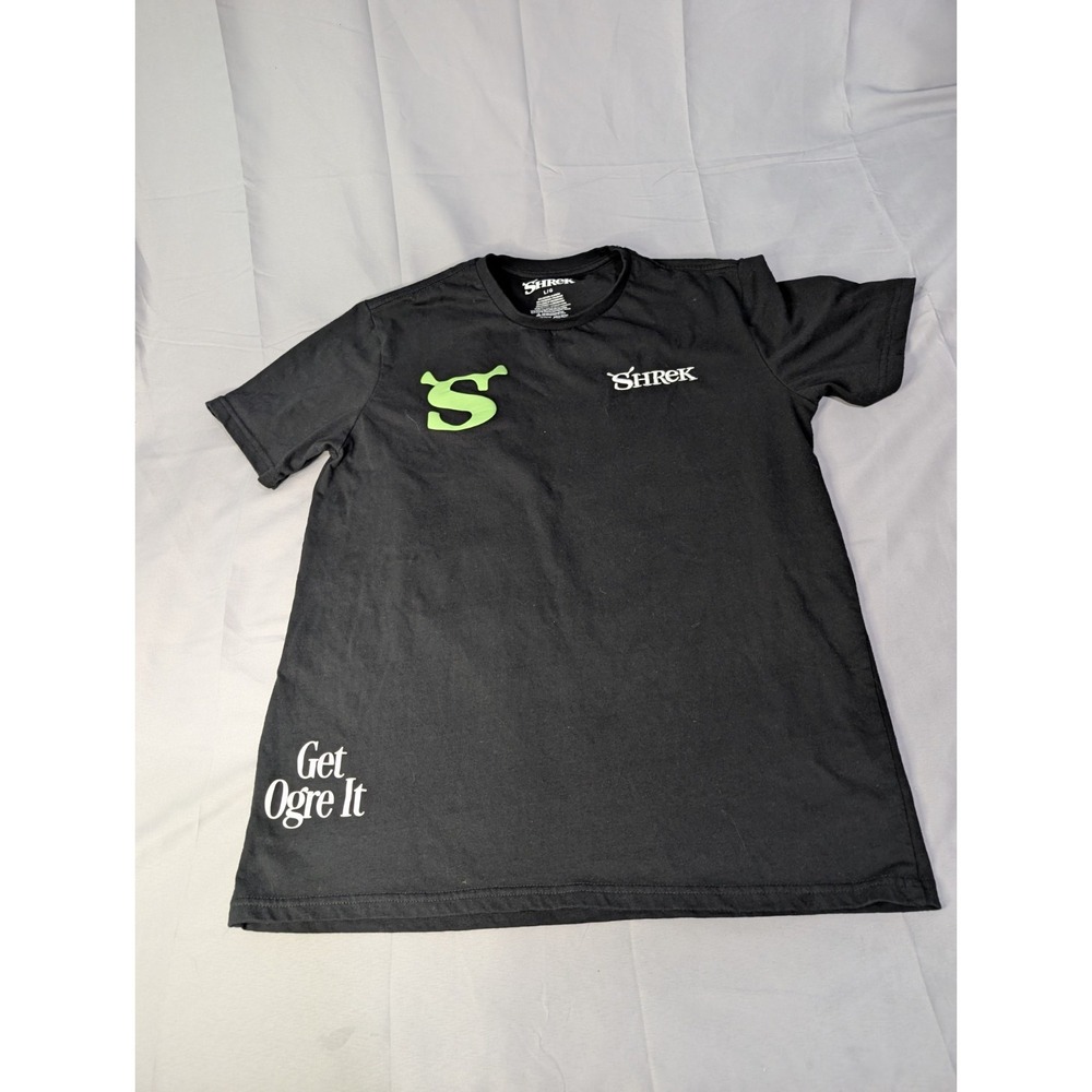 Shrek Happens Black Graphic‎ Movie T Shirt Unisex Size Men's Large Dreamworks